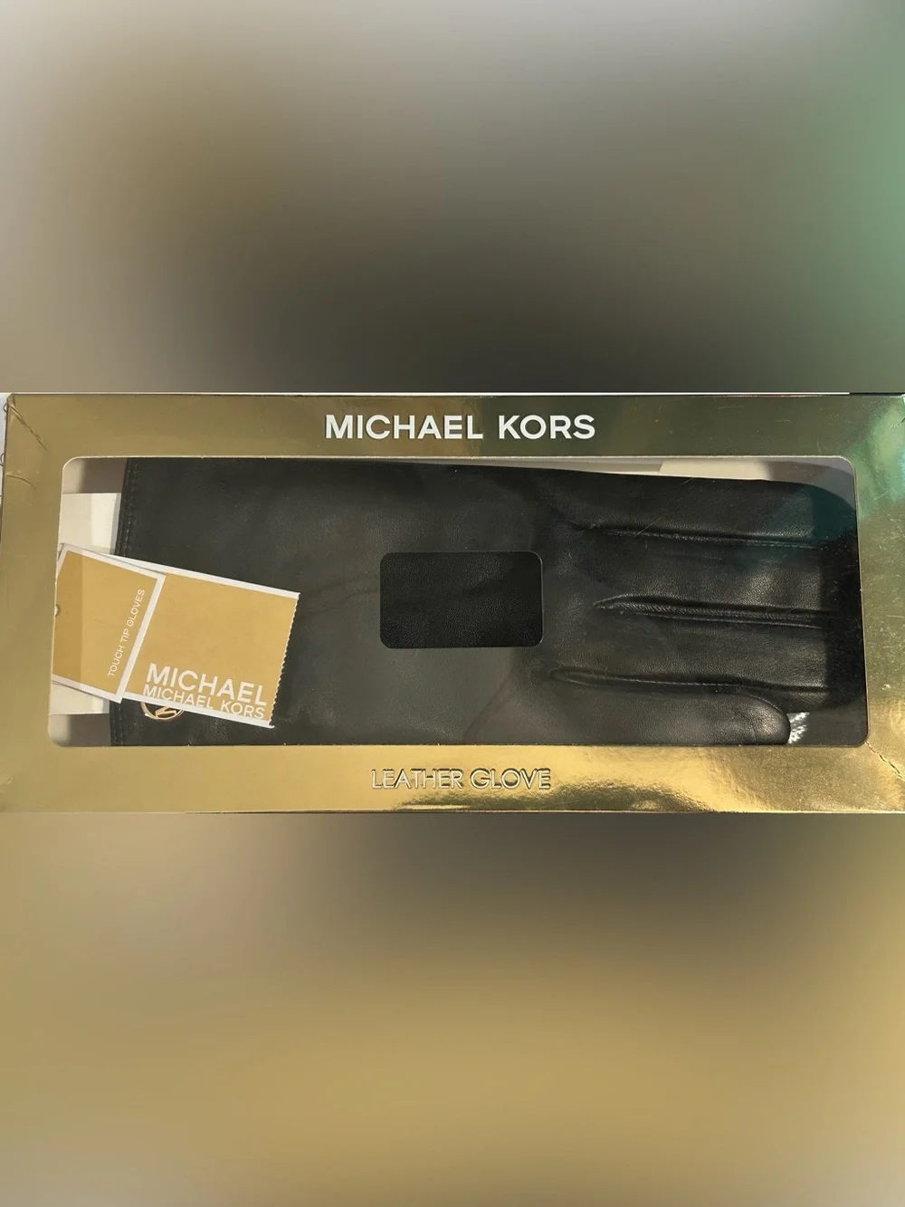 Michael Kors Black Leather Gloves in Branded Box, XL Michael Kors Touch Tip